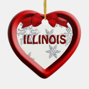 Illinois Schneeflocken Herzstück Weihnachtsschmuc Keramik Ornament