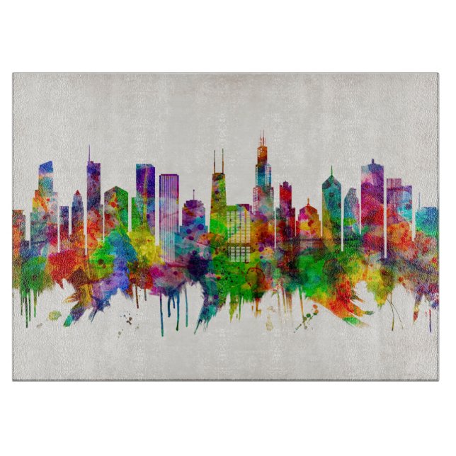 Illinois Skyline Schneidebrett (Vorderseite)