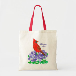 Illinois Souvenir Bird Kardinal Lila Violetten Tragetasche