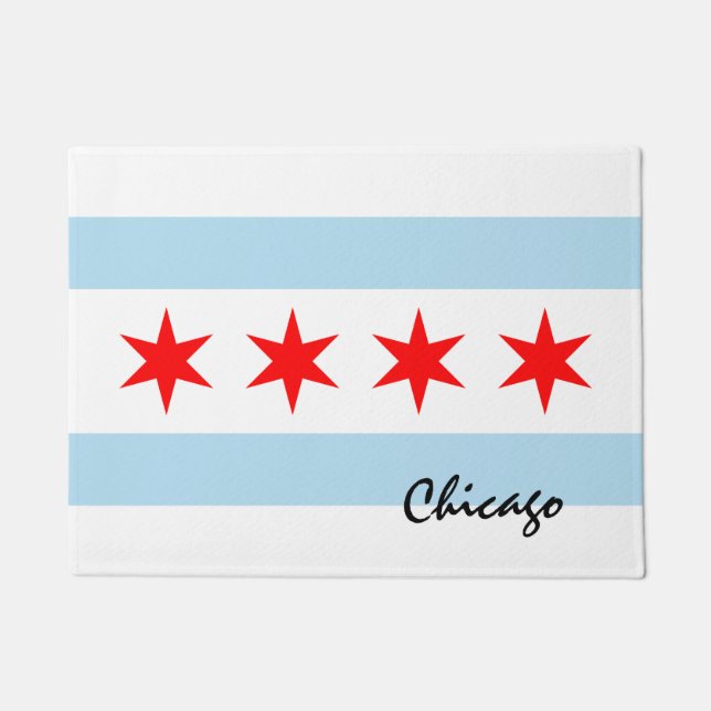 Illinois Staat & Chicago Flag USA Hausmat /sport Fußmatte (Vorderseite)