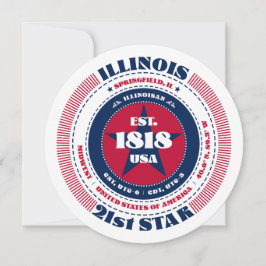 Illinois Staat Circular Typografy Flat Card