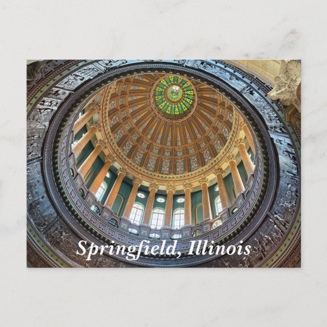 Illinois Staat Hauptstadt in Springfield Feiertagspostkarte (Vorderseite)