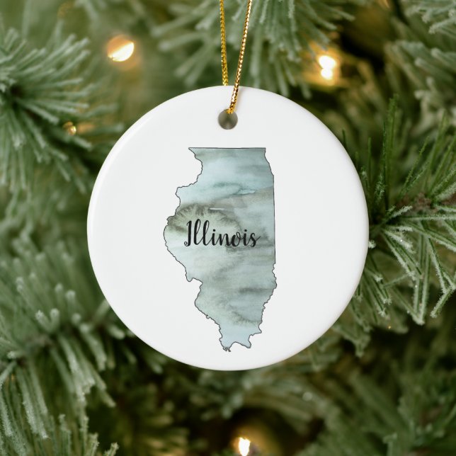 Illinois Staat Illustration Keramik Ornament (Baum)
