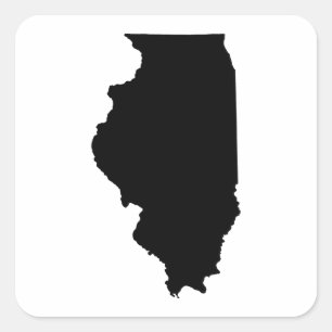 Illinois Staat Kontur Quadratischer Aufkleber