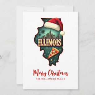 Illinois Staat Map Feiertagskarte