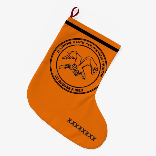 Illinois Staat Politische Gefangenschaft Großer Weihnachtsstrumpf (Vorderansicht (hängend))