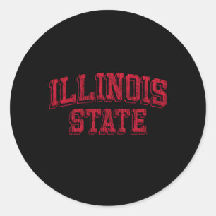 Illinois Staat Redbirds Arc Block Runder Aufkleber