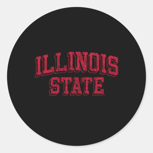 Illinois Staat Redbirds Arc Block Runder Aufkleber (Vorderseite)