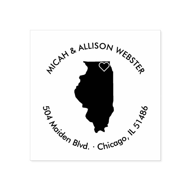 Illinois Staat Rücksendeadresse Briefmarke Gummistempel (Prägung)