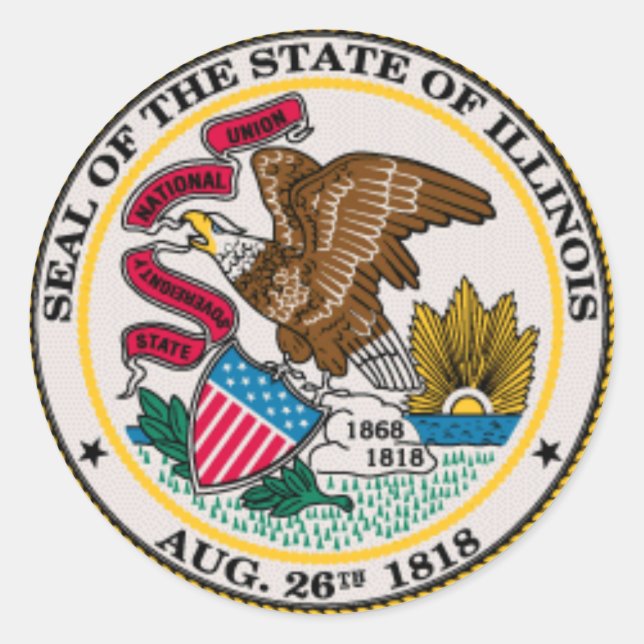 Illinois Staat Siegel Aufkleber (Vorderseite)