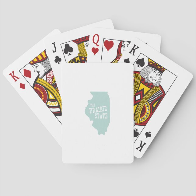 Illinois-Staats-Spitzname-Grasland-Staat Spielkarten (Rückseite)