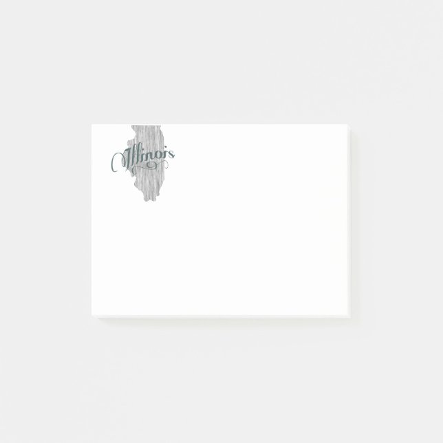 Illinois-Staats-Typografie Post-it Klebezettel (Vorderseite)
