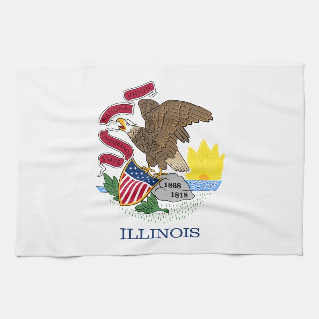 Illinois Staatsflagge Geschirrtuch (Horizontal)