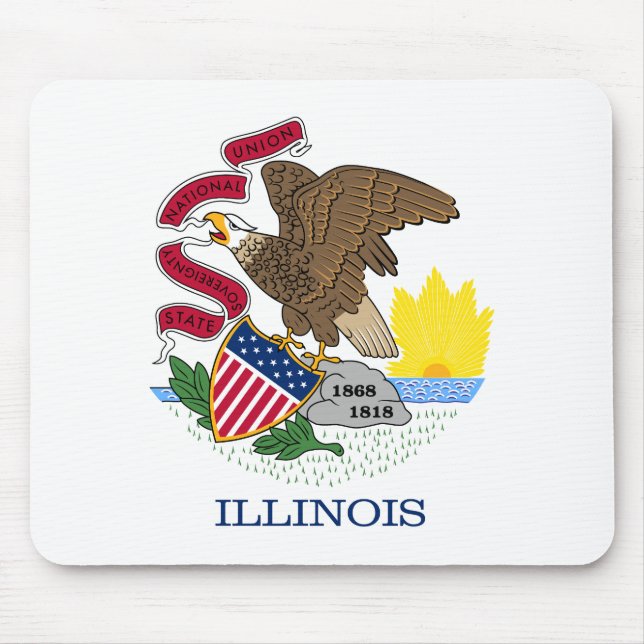 Illinois Staatsflagge Mousepad (Vorne)