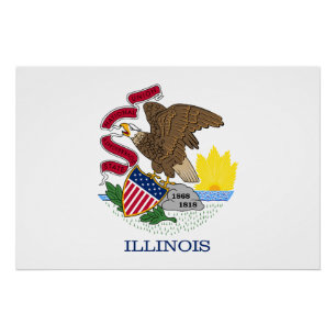 Illinois Staatsflagge Poster