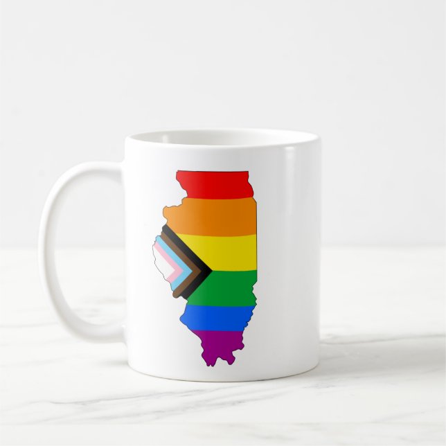 Illinois Staatsstolz LGBTQ Progress Prix Kaffeetasse (Links)