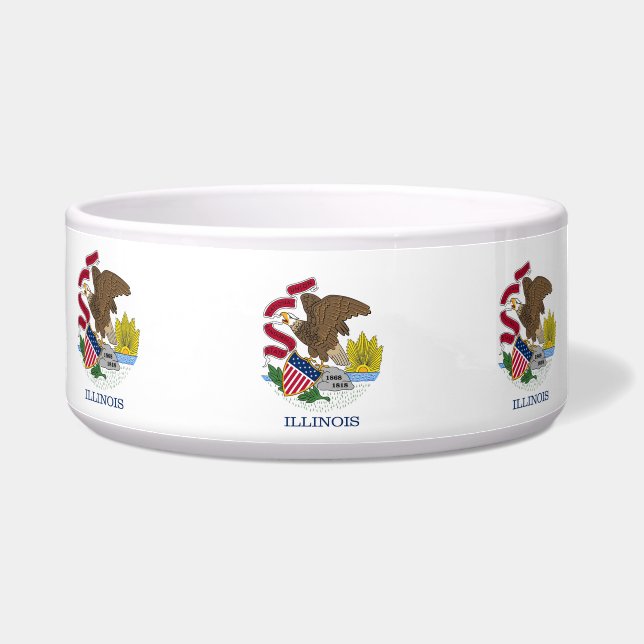 Illinois State Flag Pet Bowl Napf (Links)