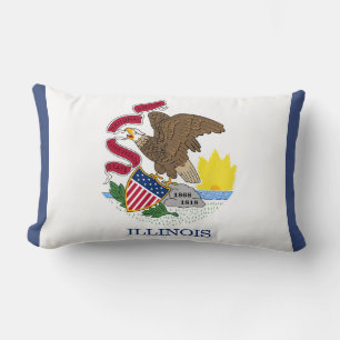 Illinois State Flag Print Patriotic Lendenkissen