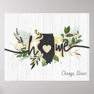 Illinois State Personalisiert Ihre Heimatstadt Rus Poster