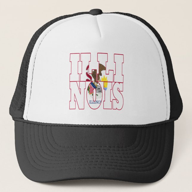 Illinois-Text Truckerkappe (Vorderseite)