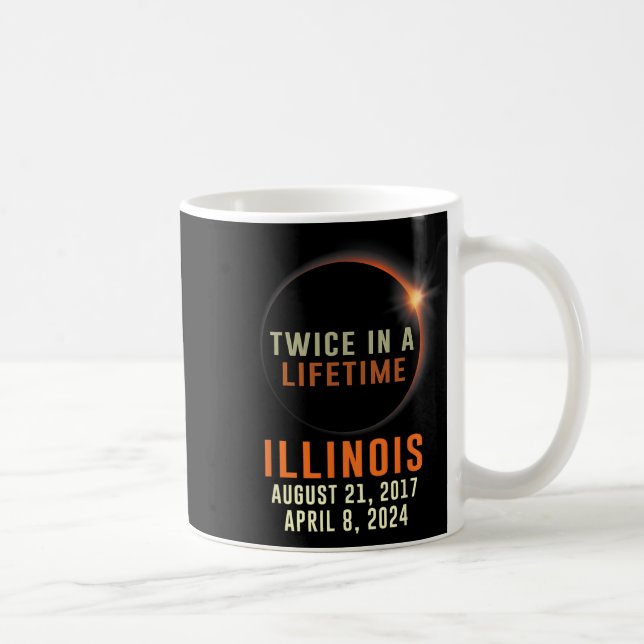 Illinois Total Solar Eclipse zweimal im Leben 2 Kaffeetasse (Rechts)