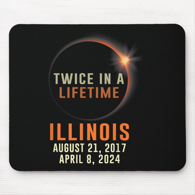 Illinois Total Solar Eclipse zweimal im Leben 2 Mousepad (Vorne)