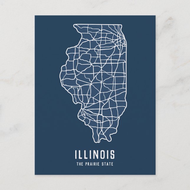 Illinois US-Staat-Roadmap - die Karte des Präriefe (Vorderseite)