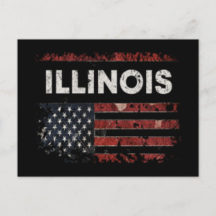 Illinois USA Flag Postkarte
