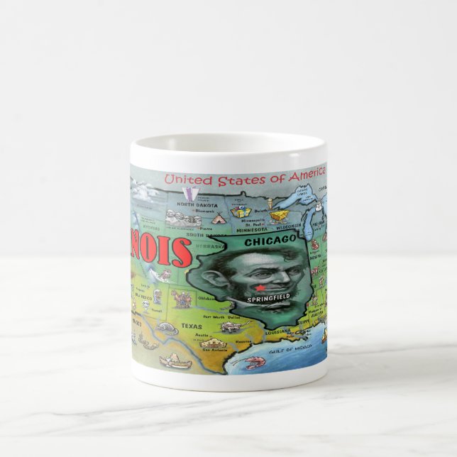 Illinois USA Map Kaffeetasse (Mittel)