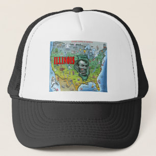 Illinois USA Map Truckerkappe