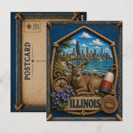 Illinois Vintage Reise Postkarte