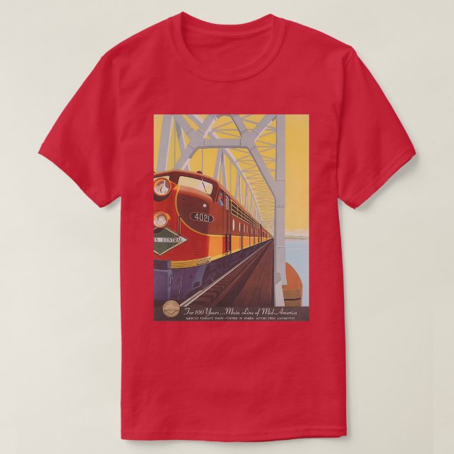 Illinois Zentralbahnposter T-Shirt (Design vorne)