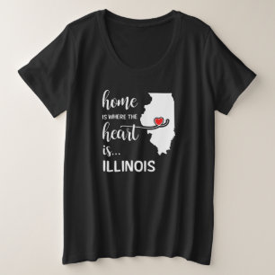 Illinois Zuhause ist der Ort, an dem das Herz lieg Große Größe T-Shirt