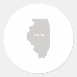Illinois Zuhause Silhouette Staat Karte Runder Aufkleber