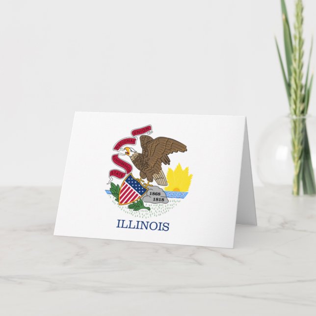 Illinoisan Flag, Flag of Illinois Karte (Vorderseite)