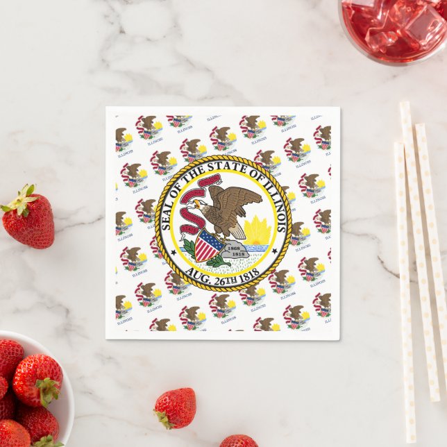Illinoisan Flag & Seal, Illinois Serviette (Beispiel)