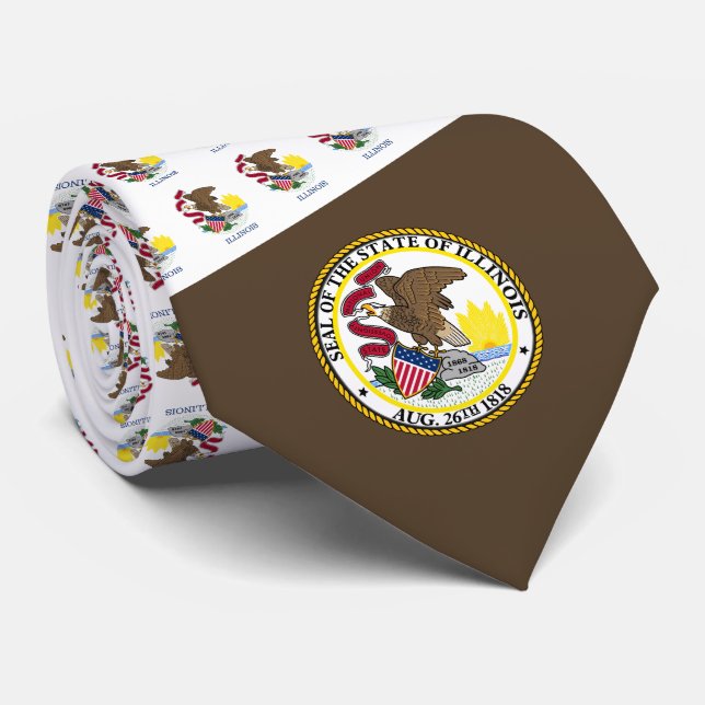 Illinoissche Flagge & Siegel, Flagge Illinois Krawatte (Gerollt)