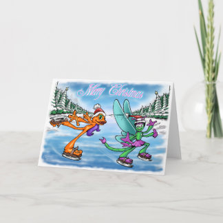 Illow et sur la glace - joyeuse carte de Noël