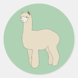 Illsima Llama Green Runder Aufkleber