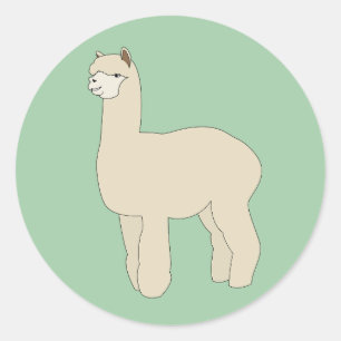 Illsima Llama Green Runder Aufkleber