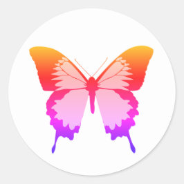 Illsima Rainbow Butterfly White Runder Aufkleber