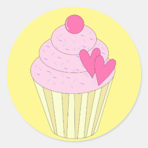 Illsima Strawberry Cupcake Gelbe Aufkleber