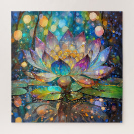 Illuminated Blooming Lotus Flower