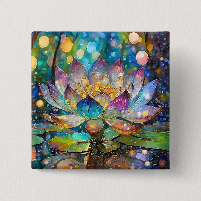 Illuminated Blooming Lotus Flower Button (Vorderseite)