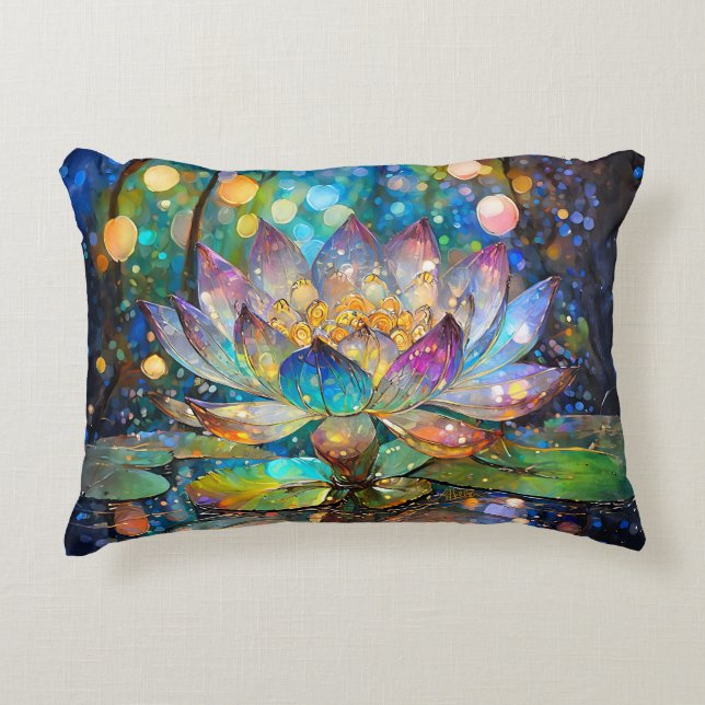 Illuminated Blooming Lotus Flower Dekokissen (Vorderseite)