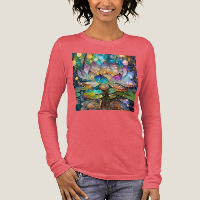 Illuminated Blooming Lotus Flower Tri-Blend Shirt (Vorderseite)