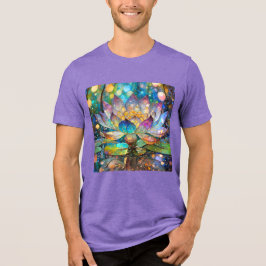 Illuminated Blooming Lotus Flower Tri-Blend Shirt