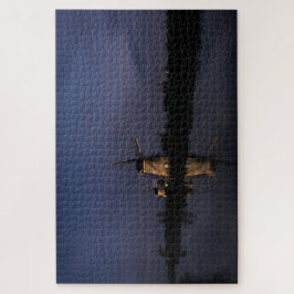 Illuminated windmill at Blue Hour