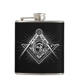 Illuminati Alle sehen Auge Freemason Symbol Flachmann
