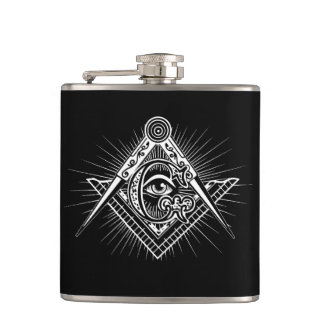 Illuminati Alle sehen Auge Freemason Symbol Flachmann